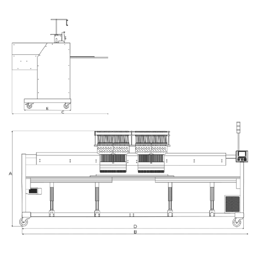 Illustrated Dimensions of the Racer 0218-550