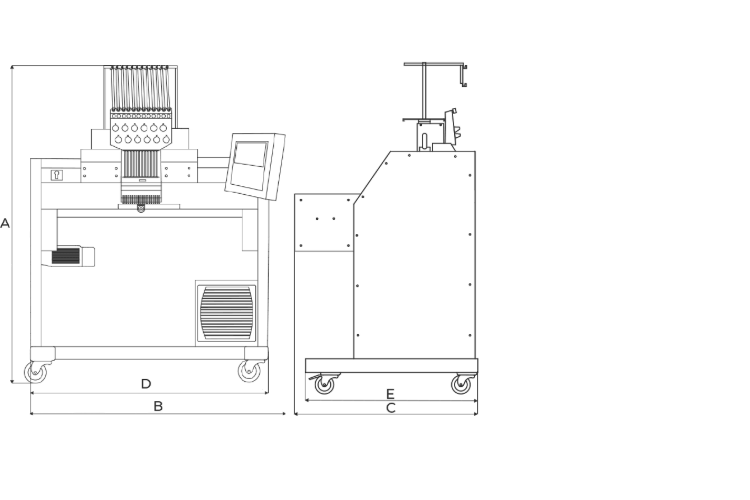 The Illustrated dimensions of the Racer 1W and Racer 1WL