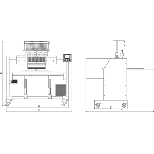 Illustrated dimensions of the Racer 1XL