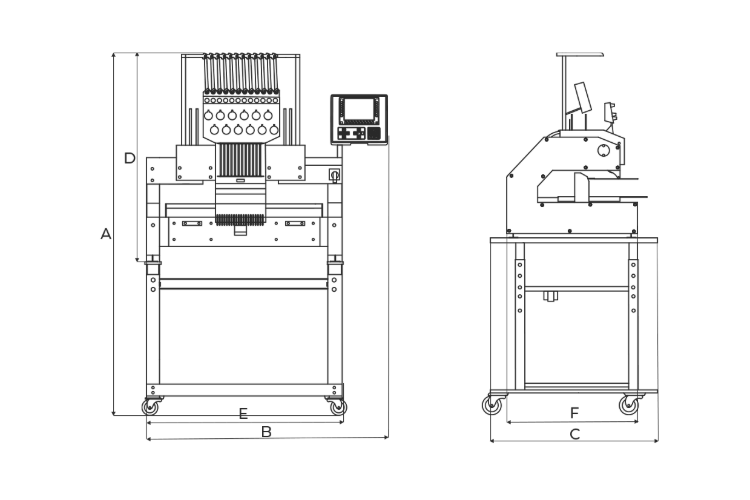 Sprint Classic Embroidery Machine Dimensions